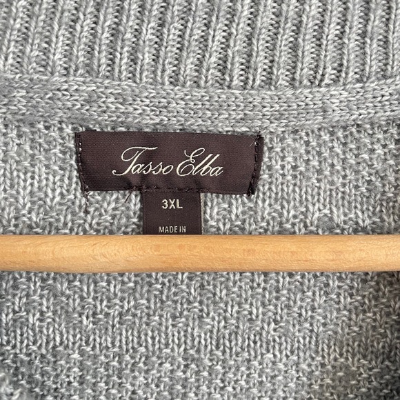 Tasso Elba Full Zip Men's Gray Knit Sweater Size XXL - Picture 4 of 5